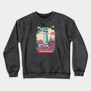 Massachusetts Vintage Design Crewneck Sweatshirt